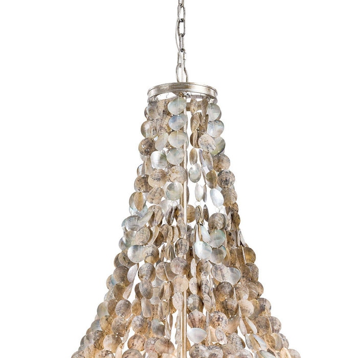 Regina Andrew 16-1043 Six Light Chandelier, Ambered Silver Leaf