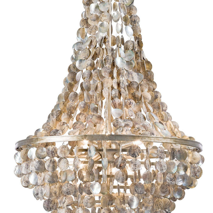 Regina Andrew 16-1043 Six Light Chandelier, Ambered Silver Leaf