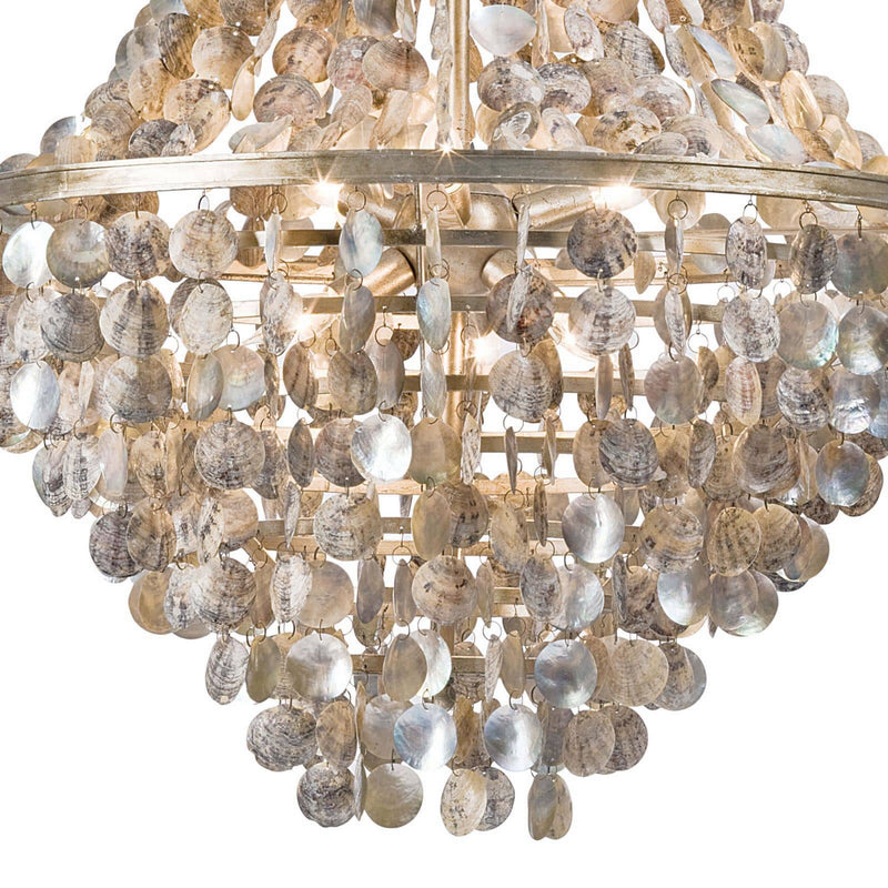 Regina Andrew 16-1043 Six Light Chandelier, Ambered Silver Leaf