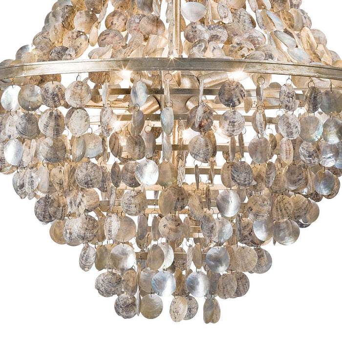 Regina Andrew 16-1043 Six Light Chandelier, Ambered Silver Leaf