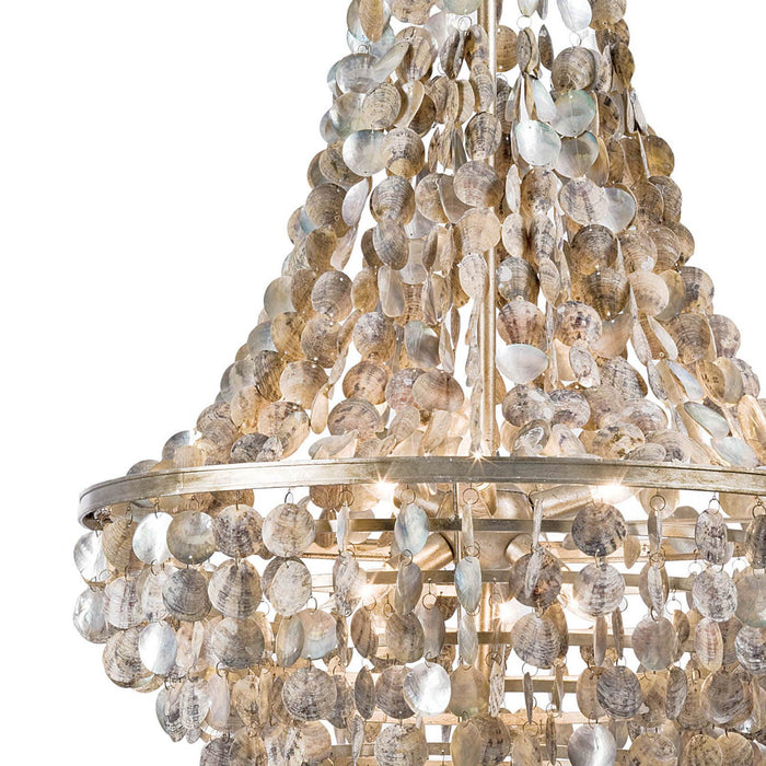 Regina Andrew 16-1043 Six Light Chandelier, Ambered Silver Leaf