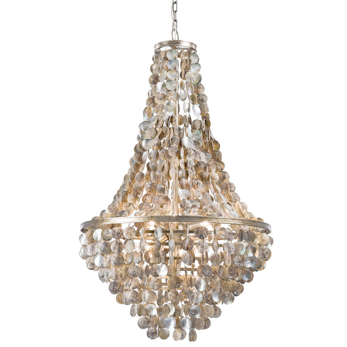 Regina Andrew 16-1043 Six Light Chandelier, Ambered Silver Leaf