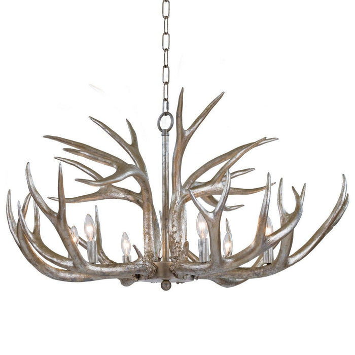 Regina Andrew 16-1064 Six Light Chandelier, Silver Leaf