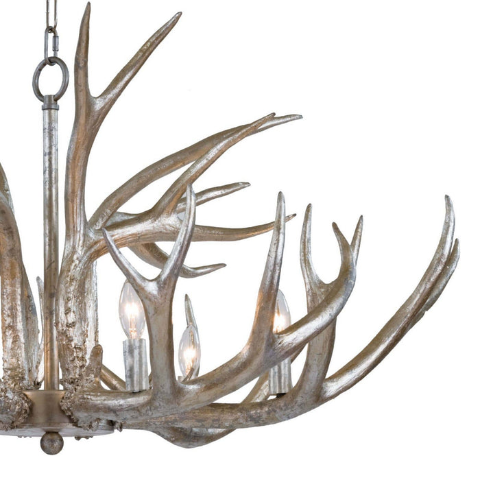 Regina Andrew 16-1064 Six Light Chandelier, Silver Leaf