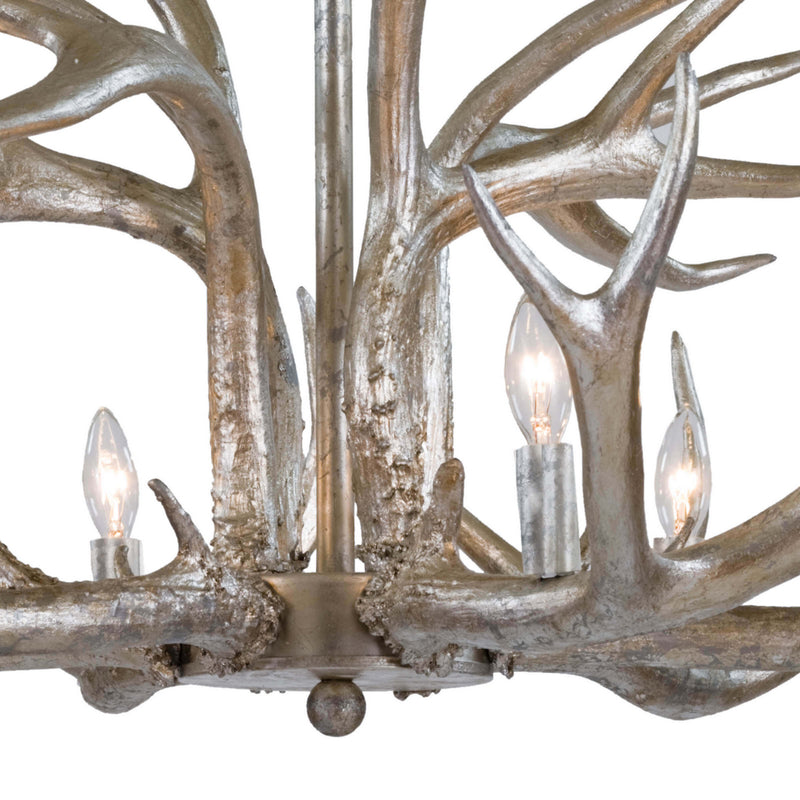 Regina Andrew 16-1064 Six Light Chandelier, Silver Leaf