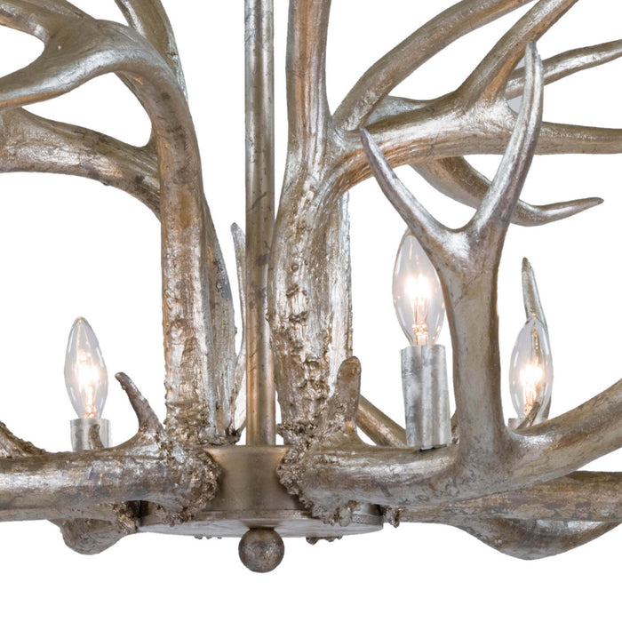 Regina Andrew 16-1064 Six Light Chandelier, Silver Leaf