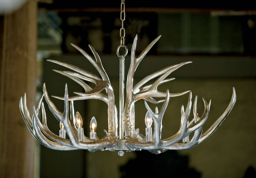 Regina Andrew 16-1064 Six Light Chandelier, Silver Leaf
