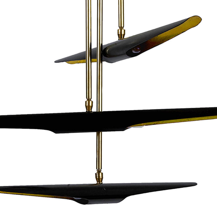Regina Andrew 16-1081BLK Six Light Chandelier, Blackened Steel