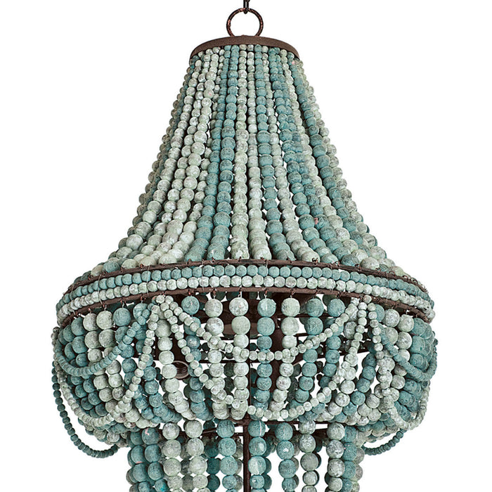 Regina Andrew 16-1083BL Six Light Chandelier, Blue