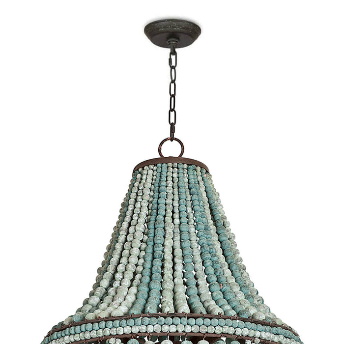 Regina Andrew 16-1083BL Six Light Chandelier, Blue