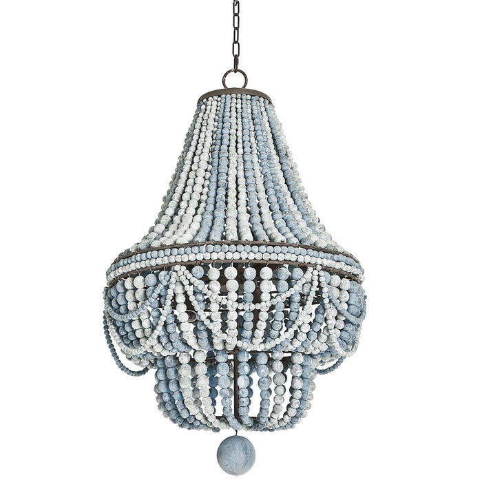 Regina Andrew 16-1083BL Six Light Chandelier, Blue