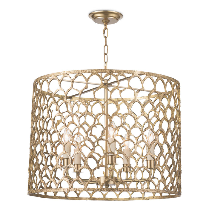 Regina Andrew 16-1131 Five Light Chandelier, Natural Brass