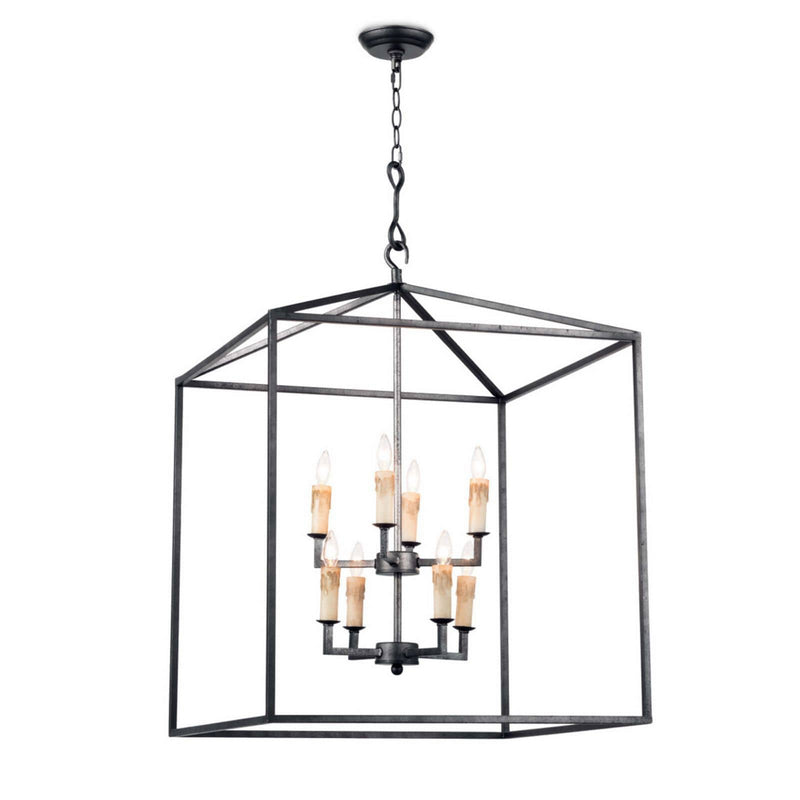 Regina Andrew 16-1132BI Eight Light Lantern, Blackened Iron
