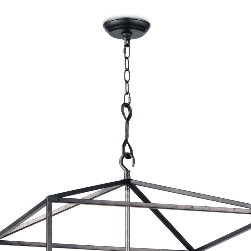 Regina Andrew 16-1132BI Eight Light Lantern, Blackened Iron