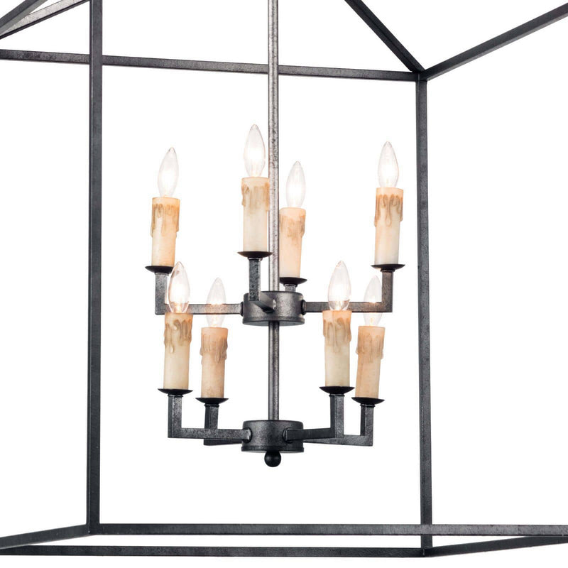Regina Andrew 16-1132BI Eight Light Lantern, Blackened Iron