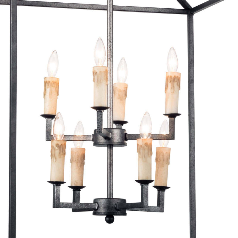Regina Andrew 16-1132BI Eight Light Lantern, Blackened Iron