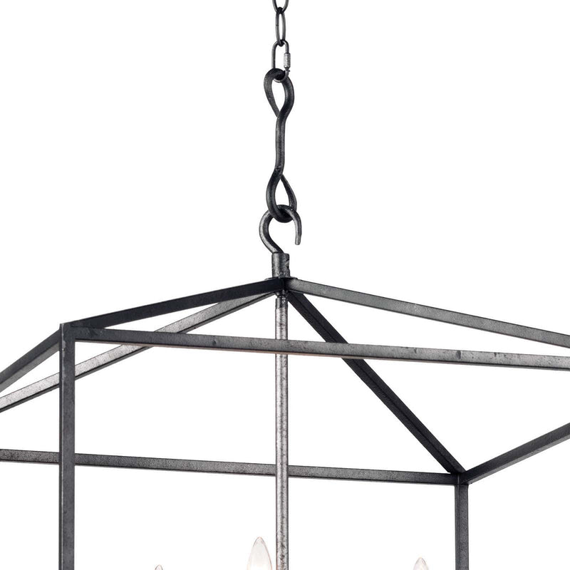 Regina Andrew 16-1132BI Eight Light Lantern, Blackened Iron