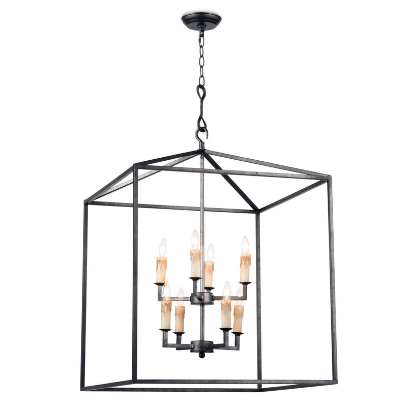 Regina Andrew 16-1132BI Eight Light Lantern, Blackened Iron