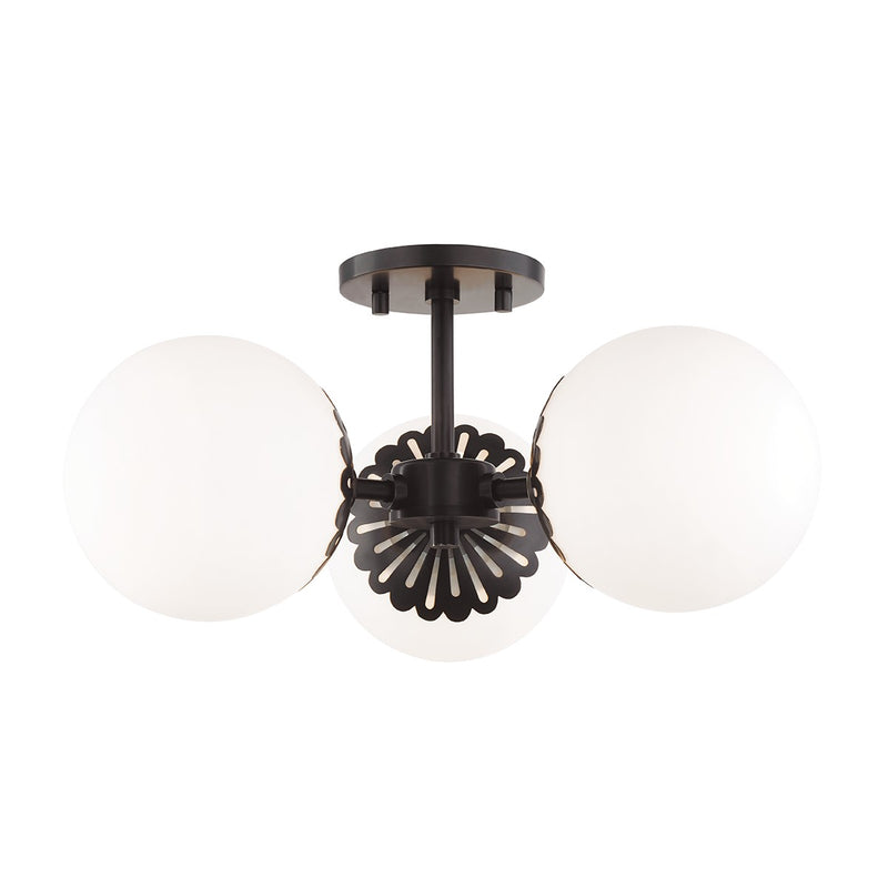 Mitzi H193603-OB Three Light Semi Flush Mount, Old Bronze