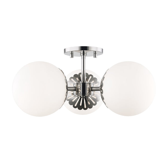 Mitzi H193603-PN Three Light Semi Flush Mount, Polished Nickel