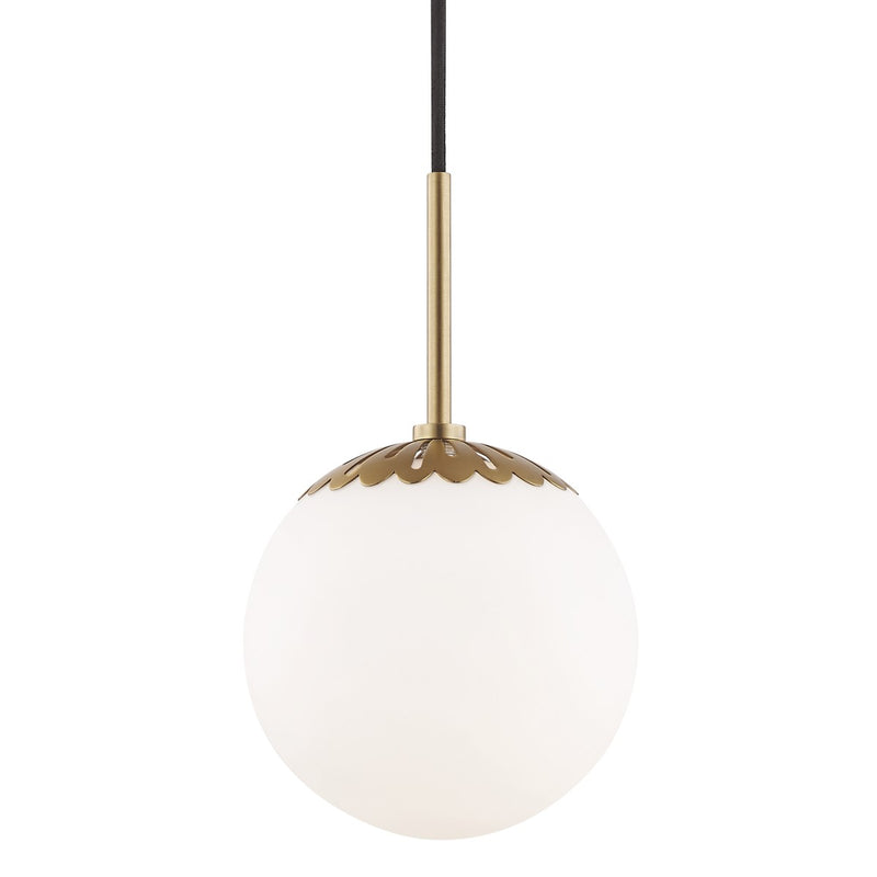 Mitzi H193701S-AGB One Light Pendant, Aged Brass