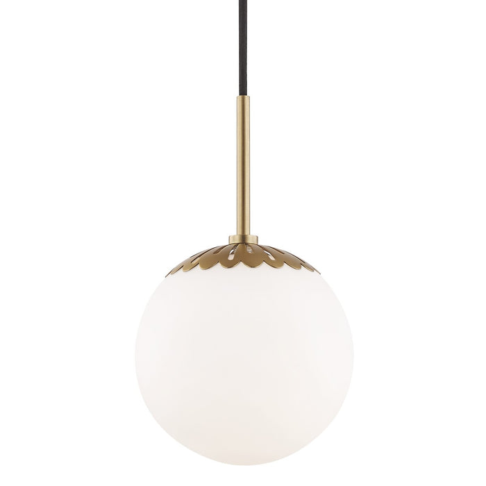 Mitzi H193701S-AGB One Light Pendant, Aged Brass