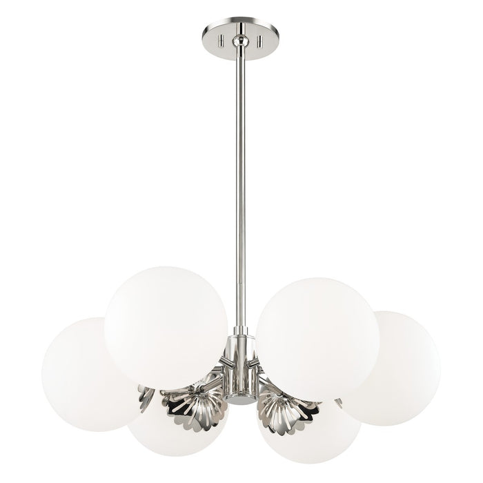 Mitzi H193806-PN Six Light Chandelier, Polished Nickel