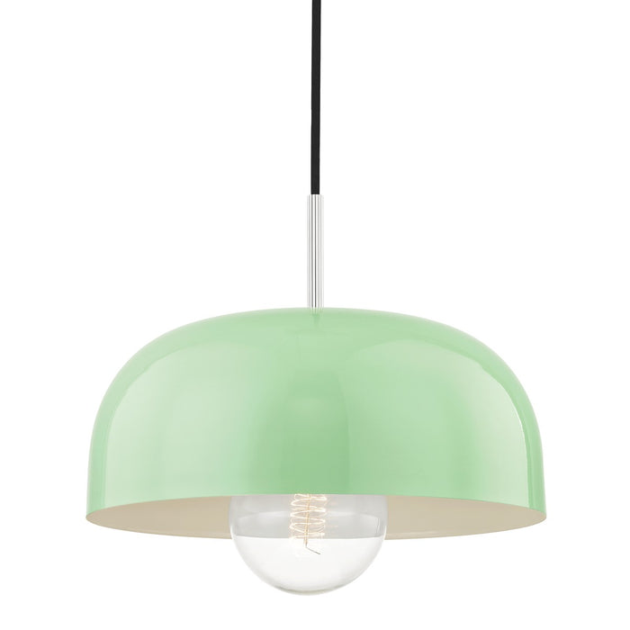 Mitzi H199701L-PN/MNT One Light Pendant, Polished Nickel/Mint