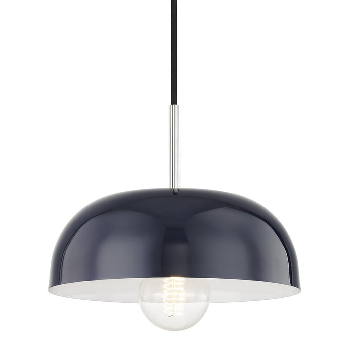 Mitzi H199701S-PN/NVY One Light Pendant, Polished Nickel/Navy