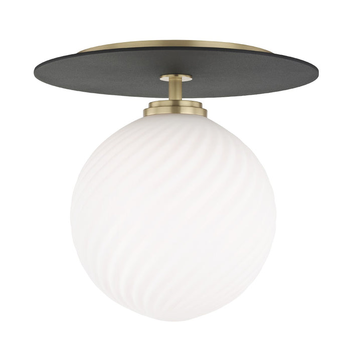 Mitzi H200501L-AGB/BK LED Semi Flush Mount, Aged Brass/Black