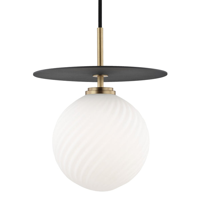 Mitzi H200701L-AGB/BK LED Pendant, Aged Brass/Black