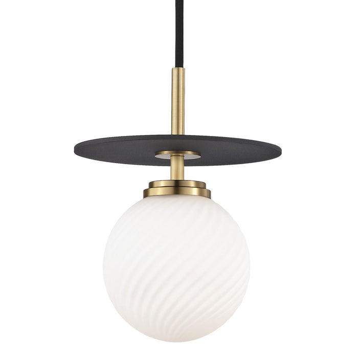 Mitzi H200701S-AGB/BK LED Pendant, Aged Brass/Black