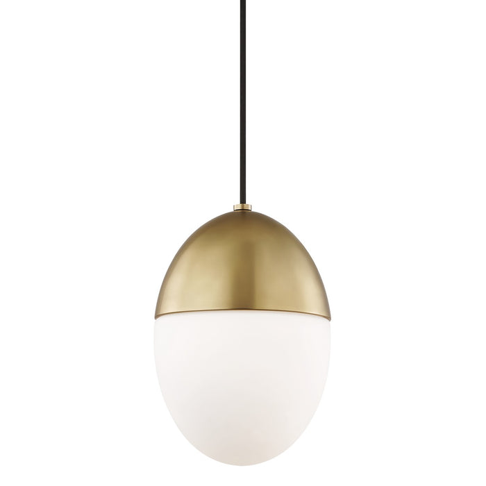 Mitzi H206701S-AGB One Light Pendant, Aged Brass