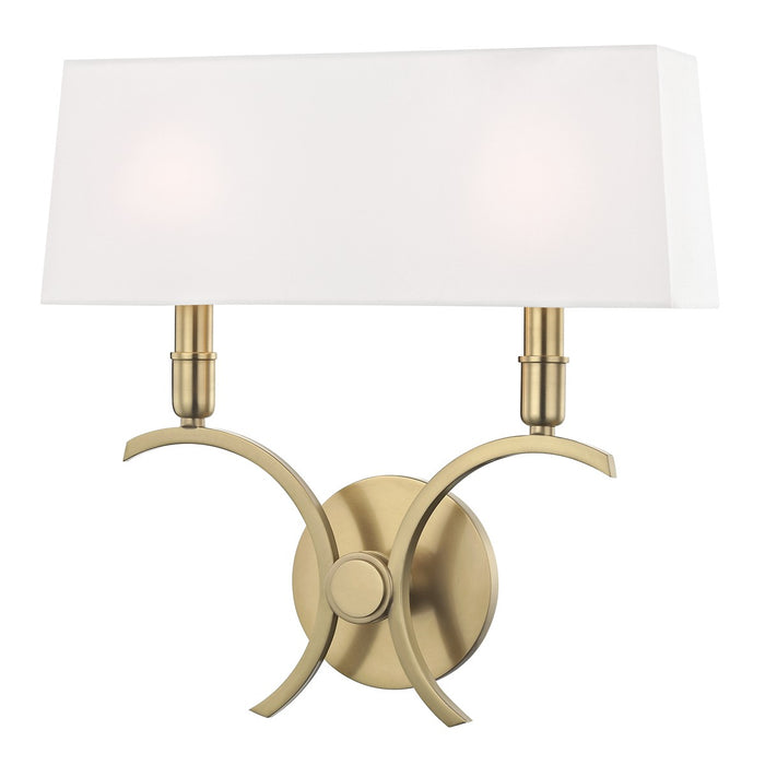 Mitzi H212102L-AGB Two Light Wall Sconce, Aged Brass