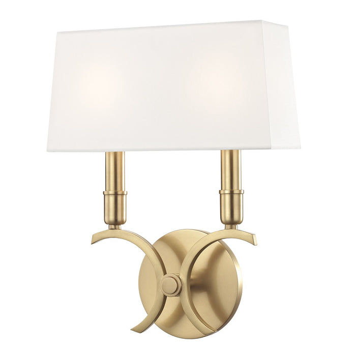 Mitzi H212102S-AGB Two Light Wall Sconce, Aged Brass