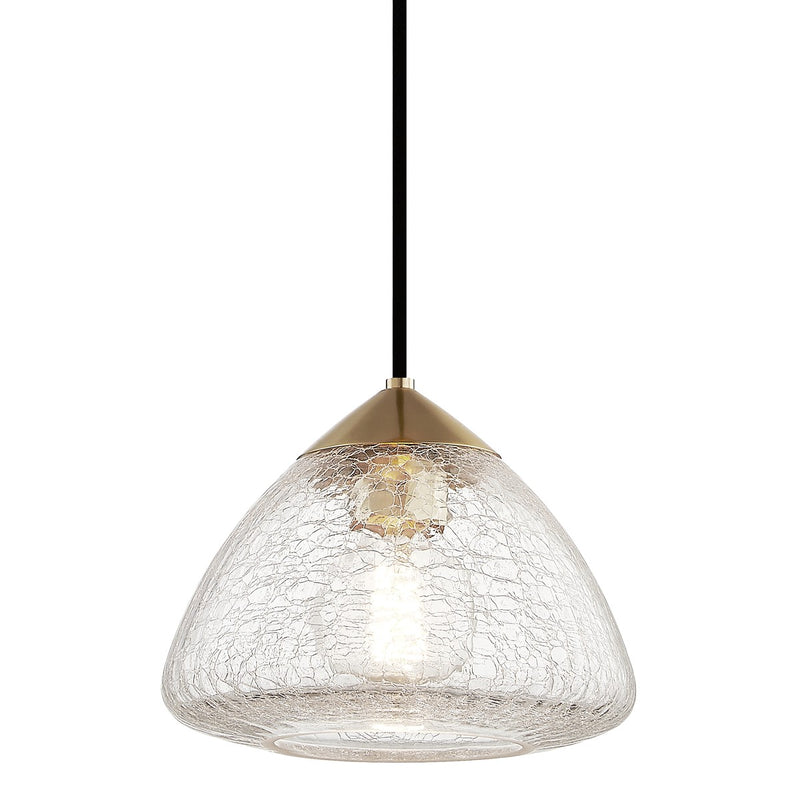 Mitzi H216701S-AGB One Light Pendant, Aged Brass