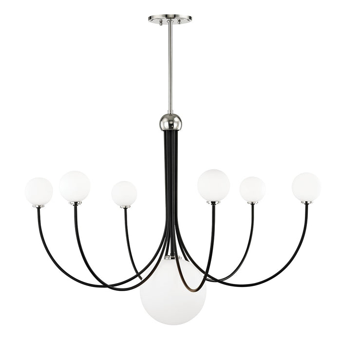 Mitzi H234807-PN/BK LED Chandelier, Polished Nickel/Black