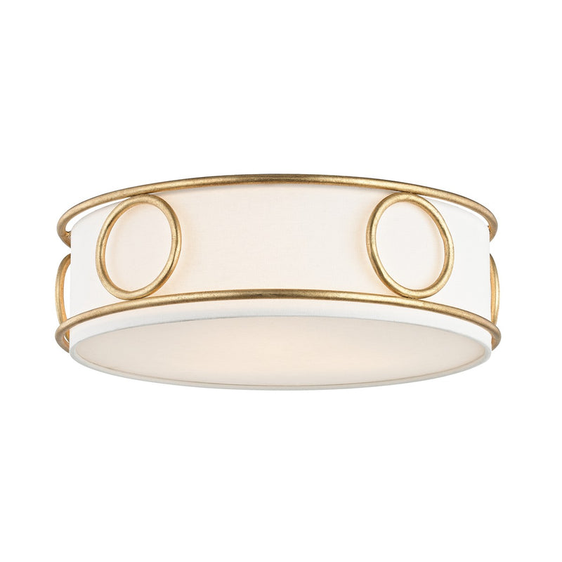 Mitzi H236503-GL Three Light Flush Mount, Gold Leaf