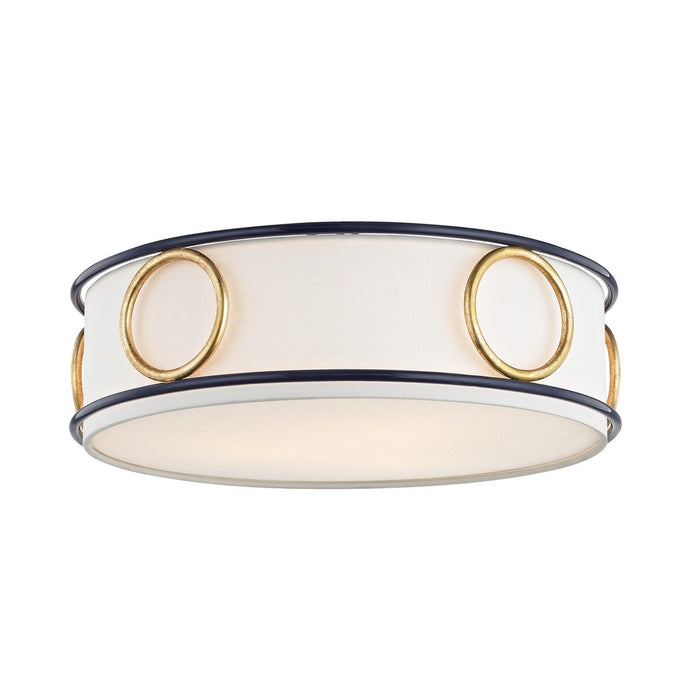 Mitzi H236503-GL/NVY Three Light Flush Mount, Gold Leaf/Navy