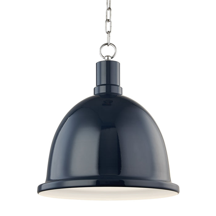 Mitzi H238701L-PN/NVY One Light Pendant, Polished Nickel/Navy