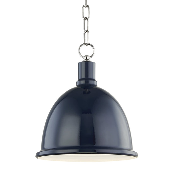 Mitzi H238701S-PN/NVY One Light Pendant, Polished Nickel/Navy