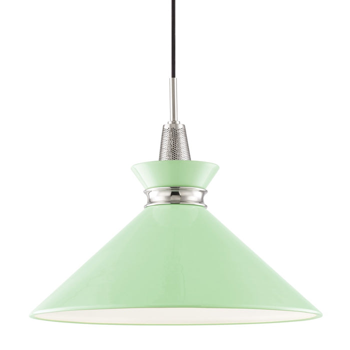 Mitzi H251701L-PN/MNT One Light Pendant, Polished Nickel/Mint