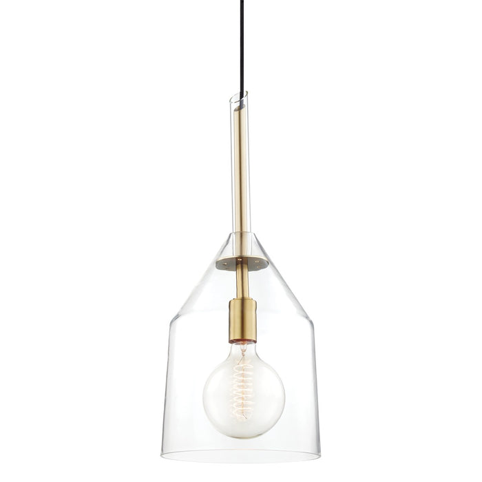 Mitzi H252701L-AGB One Light Pendant, Aged Brass