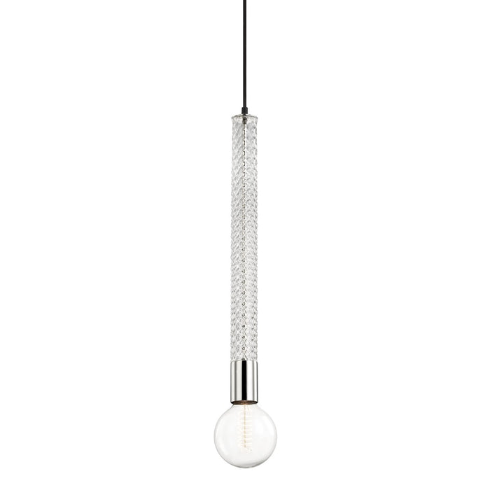 Mitzi H256701-PN One Light Pendant, Polished Nickel