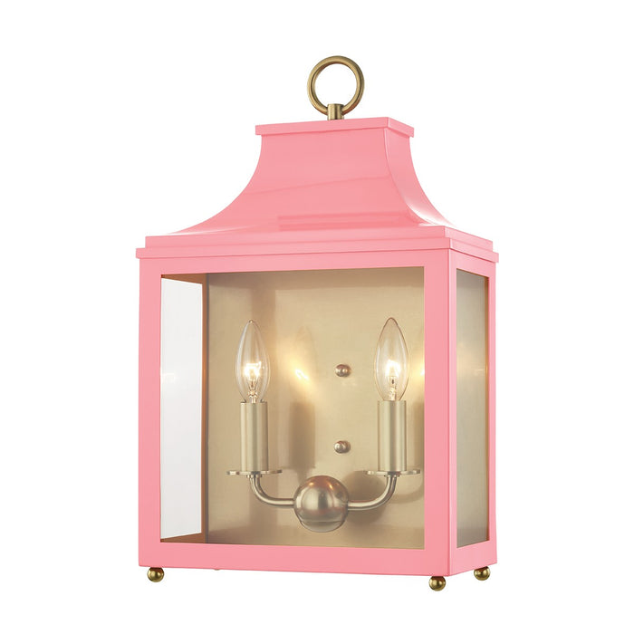 Mitzi H259102-AGB/PK Two Light Wall Sconce, Aged Brass/Pink