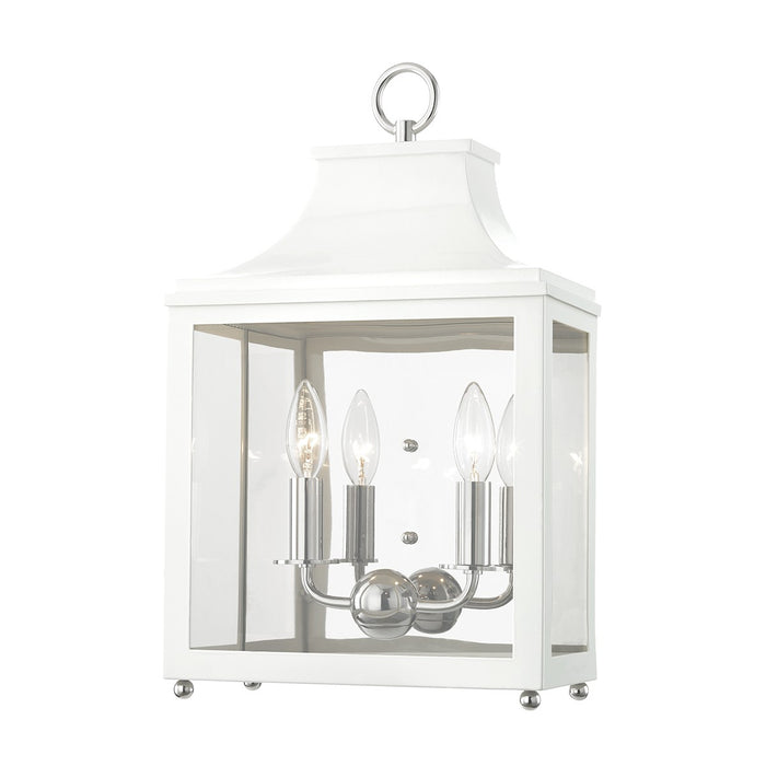 Mitzi H259102-PN/WH Two Light Wall Sconce, Polished Nickel/White
