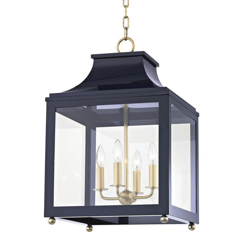 Mitzi H259704L-AGB/NVY Four Light Lantern, Aged Brass/Navy