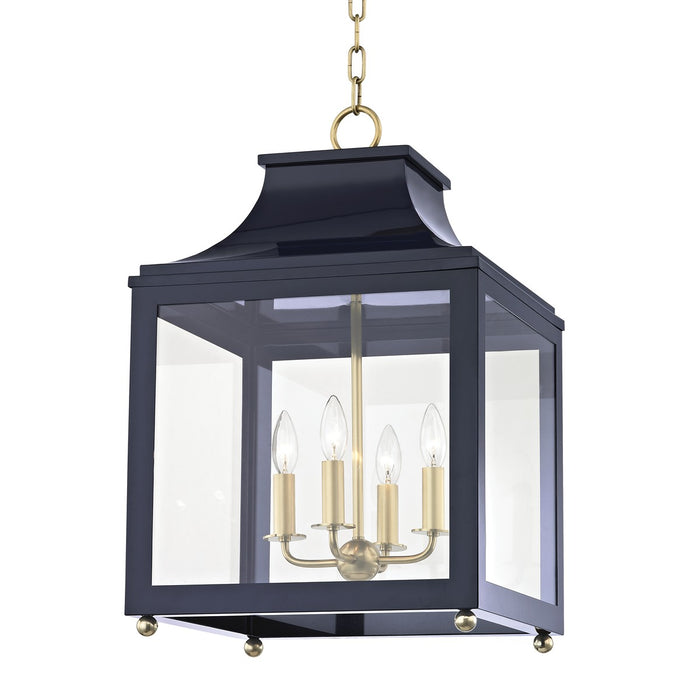 Mitzi H259704L-AGB/NVY Four Light Lantern, Aged Brass/Navy