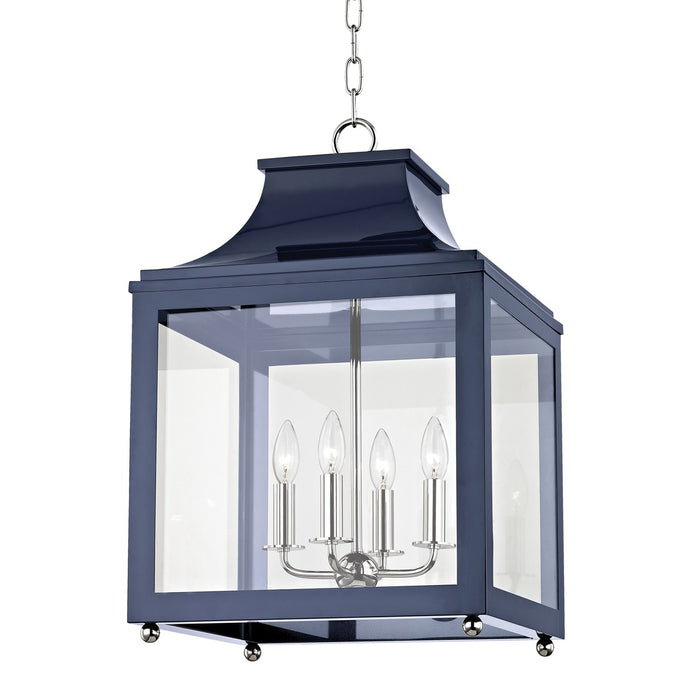 Mitzi H259704L-PN/NVY Four Light Lantern, Polished Nickel/Navy