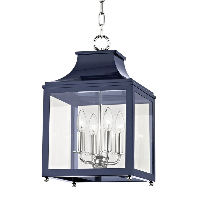 Mitzi H259704S-PN/NVY Four Light Lantern, Polished Nickel/Navy